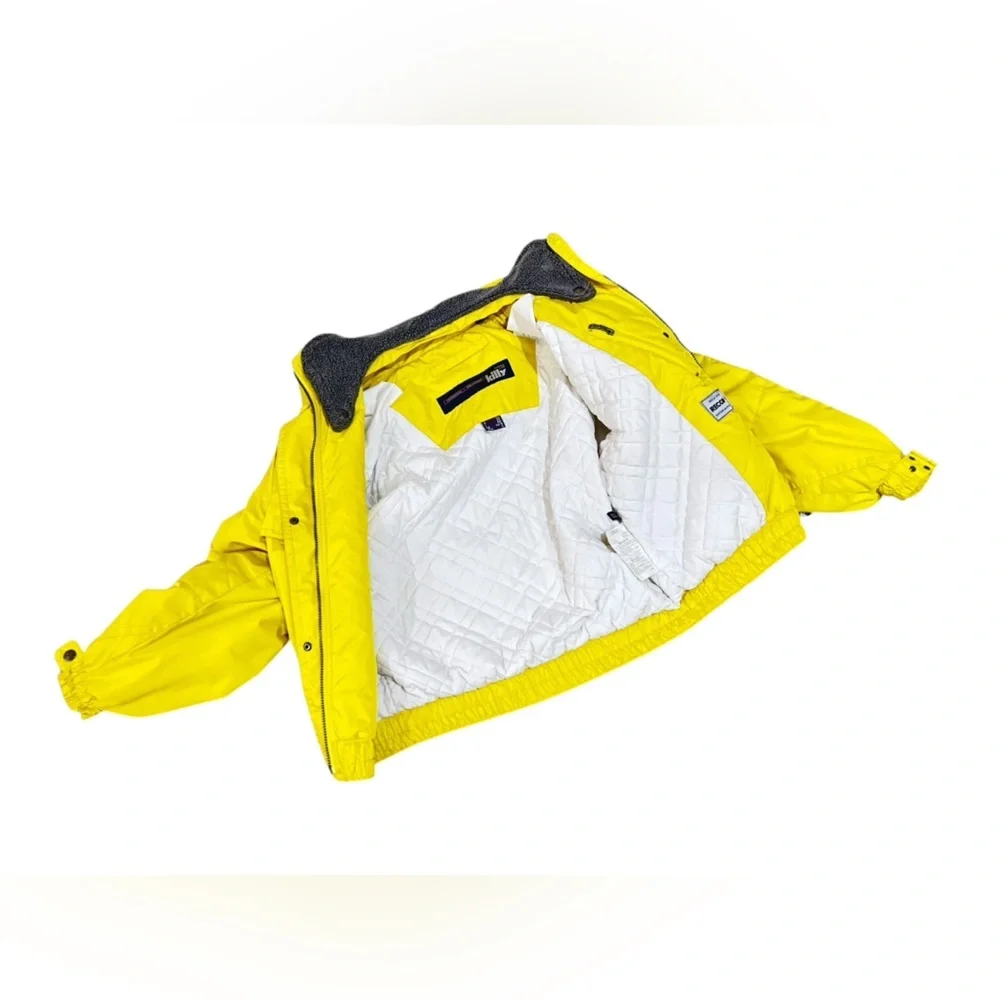 Vintage 1990’s Killy yellow oversized Ski Jacket removable collar zippered sz 6 - Picture 7 of 16